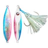Razor Back Pre-Rigged Jig 100g pink blue - Slow Pitch jigs - Micro Jigs - Premium fishing tackle