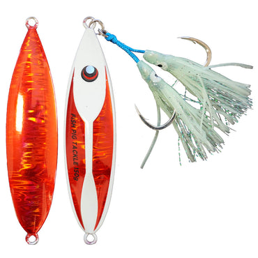 Razor Back Pre-Rigged Jig 150g Red - Slow Pitch jigs - Micro Jigs - Premium fishing tackle