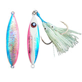 Razor Back Pre-Rigged Jig 60g pink blue - Slow Pitch jigs - Micro Jigs - Premium fishing tackle