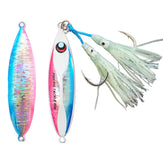 Razor Back Pre-Rigged Jig 80g pink blue - Slow Pitch jigs - Micro Jigs - Premium fishing tackle