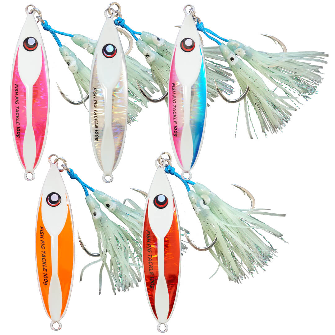 Razor Back PRE-RIGGED Slow-pitch Jig Bulk Pack - 5 jigs of your selected  weight