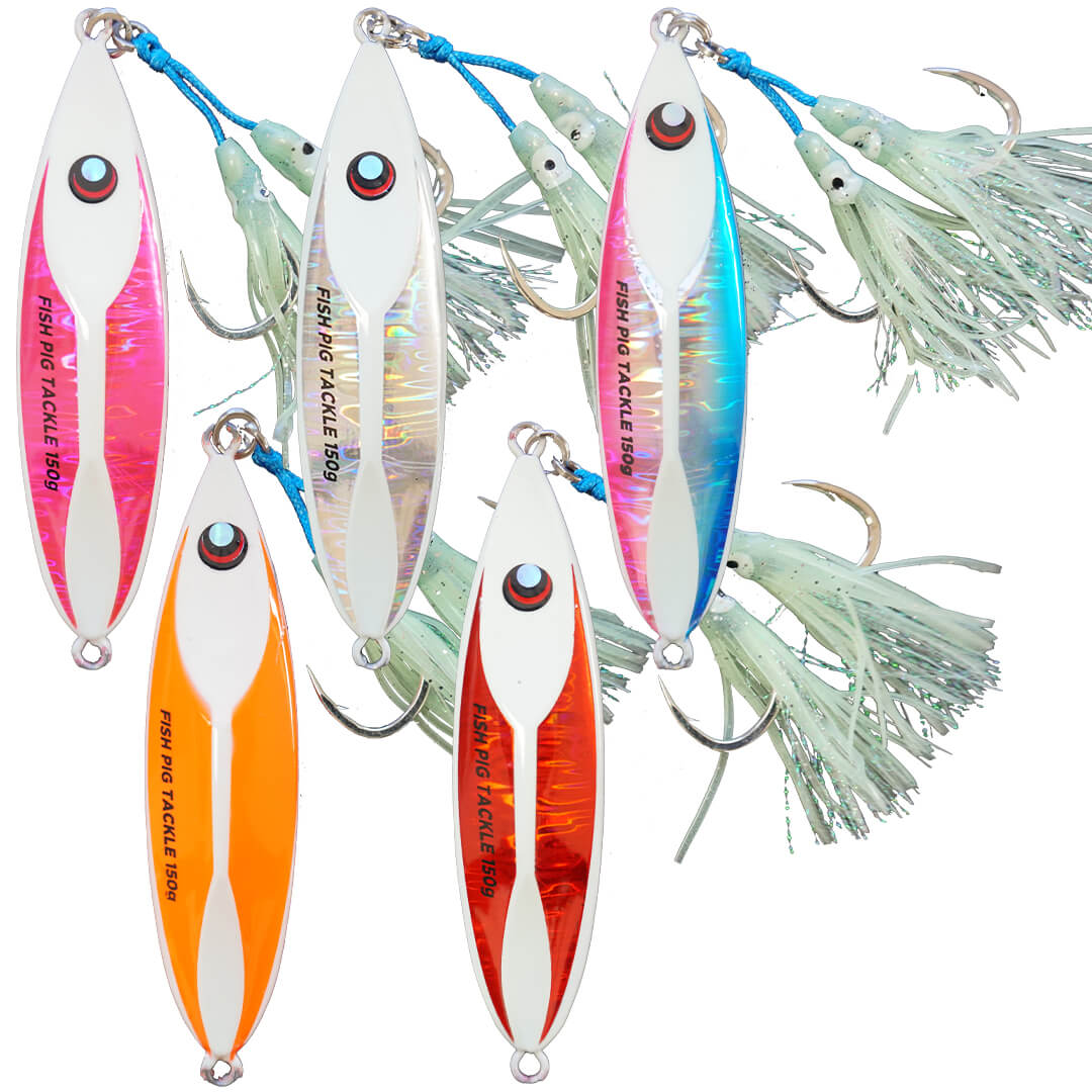 Razor Back PRE-RIGGED Slow-pitch Jig Bulk Pack - 5 jigs of your selected  weight