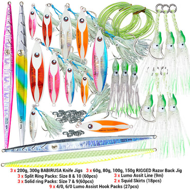 Complete Jigging Collection - FISH PIG TACKLE BULK VALUE PACKS - PREMIUM FISHING TACKLE